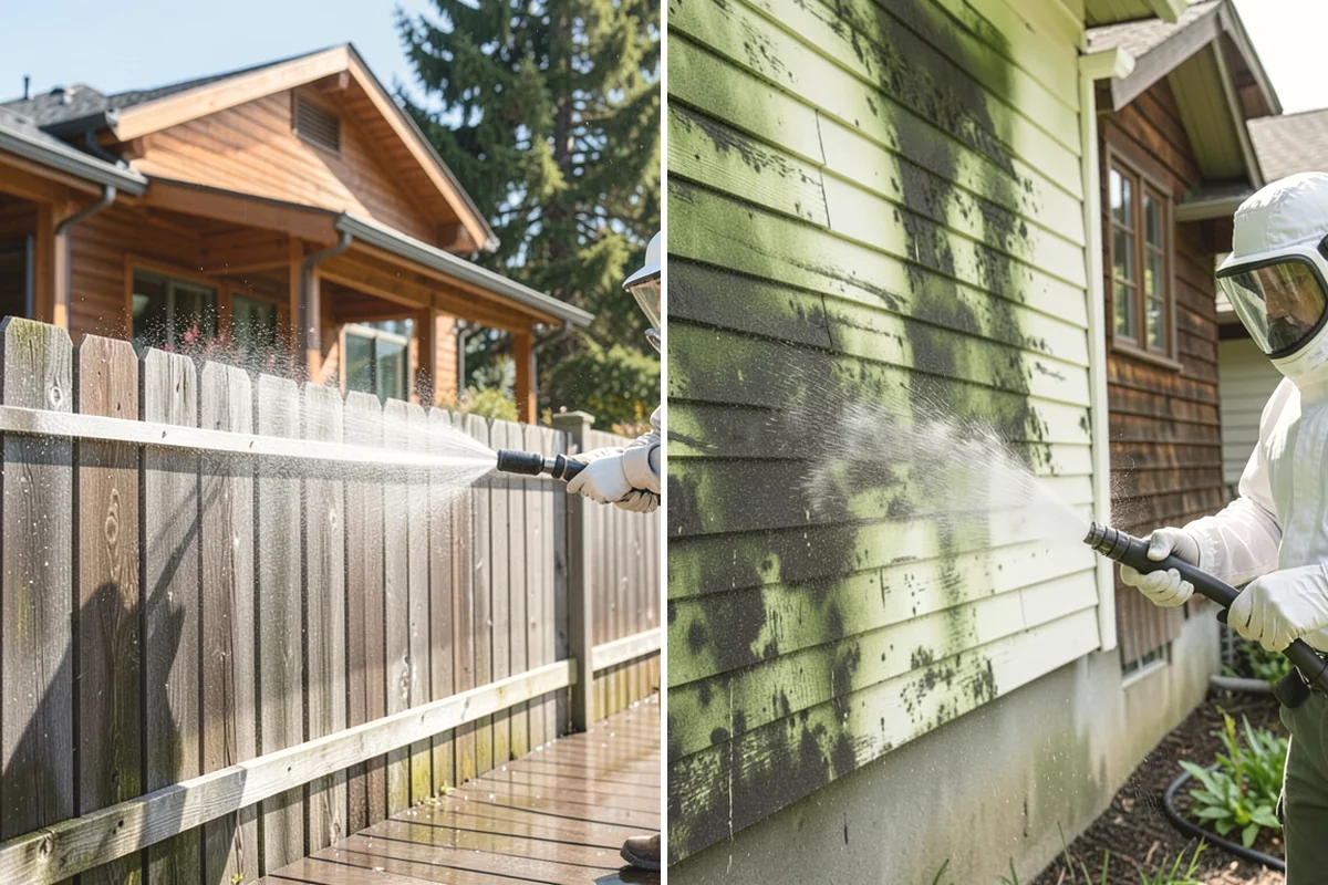 French Window Cleaning in Carbonado, Pierce County, WA - Rinse loose grime from the divided panes