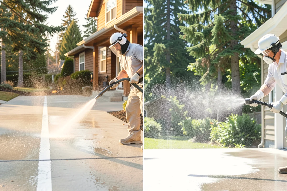 French Window Cleaning in Carnation, King County, WA - Rinse loose grime from the divided panes