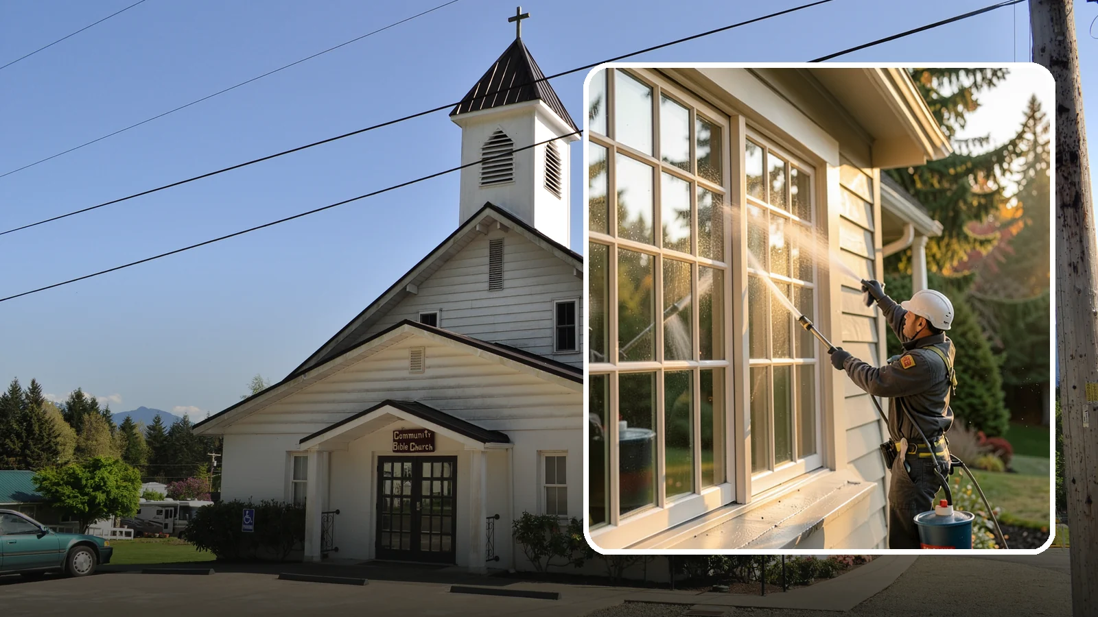 French Window Cleaning in Concrete, Skagit County, WA - Detailed cleaning of multi-pane French windows, clearing every divided light and the muntins between them.