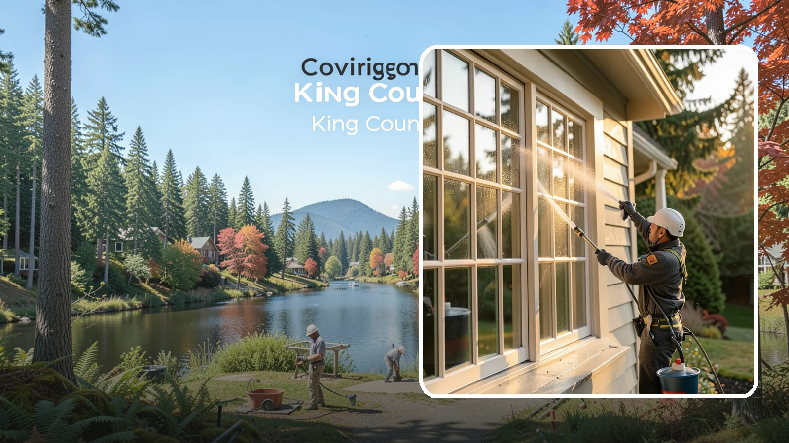 French Window Cleaning in Covington, King County, WA - Detailed cleaning of multi-pane French windows, clearing every divided light and the muntins between them.