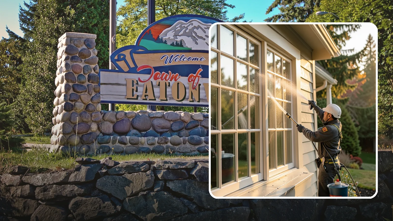 French Window Cleaning in Eatonville, Pierce County, WA - Detailed cleaning of multi-pane French windows, clearing every divided light and the muntins between them.