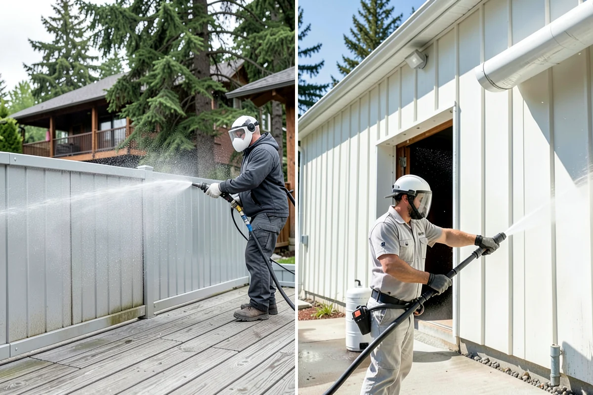 French Window Cleaning in Everett, Snohomish County, WA - Rinse loose grime from the divided panes
