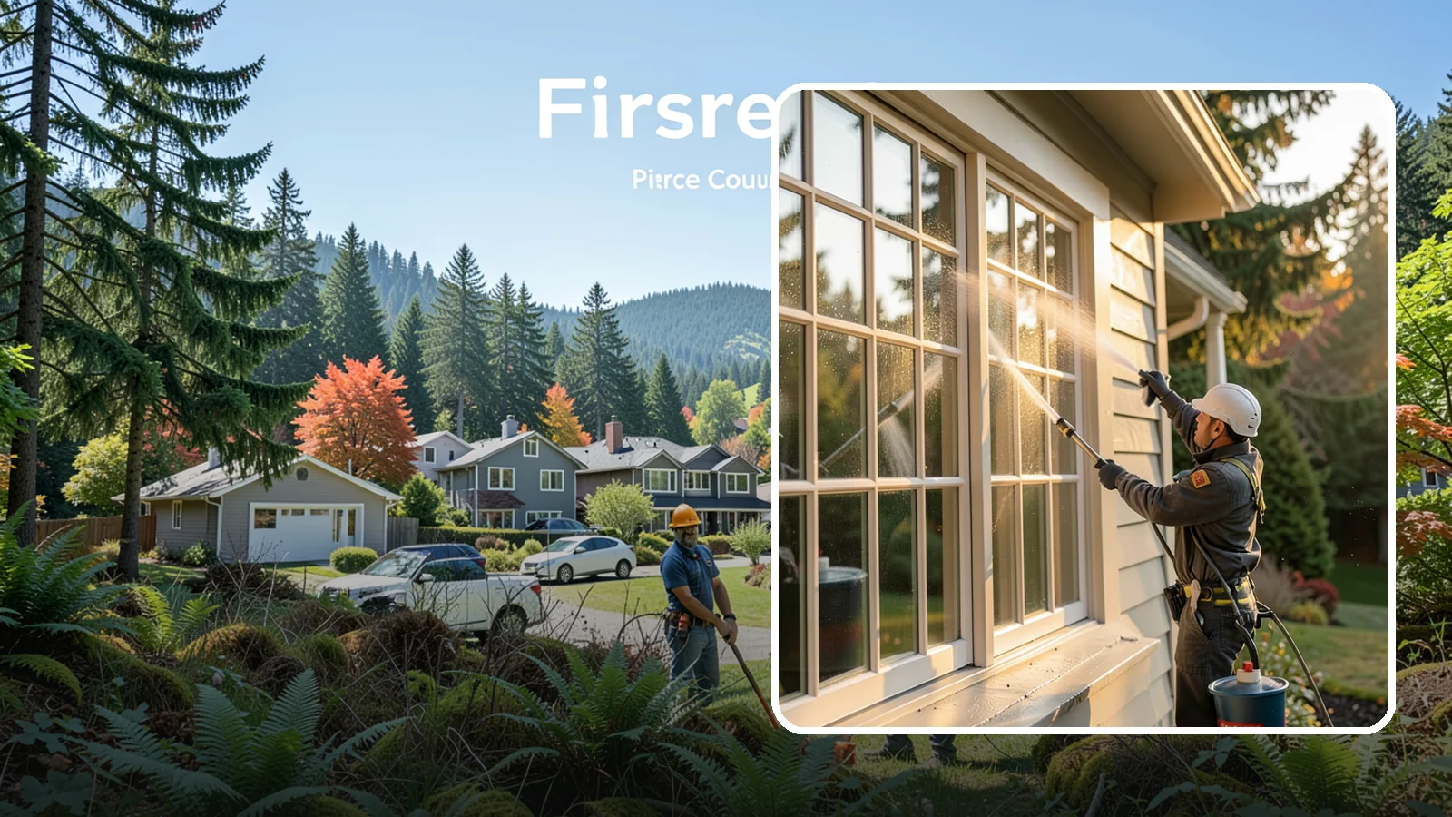 French Window Cleaning in Fircrest, Pierce County, WA - Detailed cleaning of multi-pane French windows, clearing every divided light and the muntins between them.
