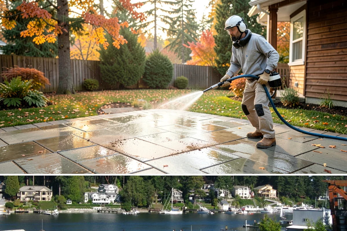 French Window Cleaning in Gig Harbor, Pierce County, WA - Spring is ideal to detail French windows after winter drives grime into every corner.