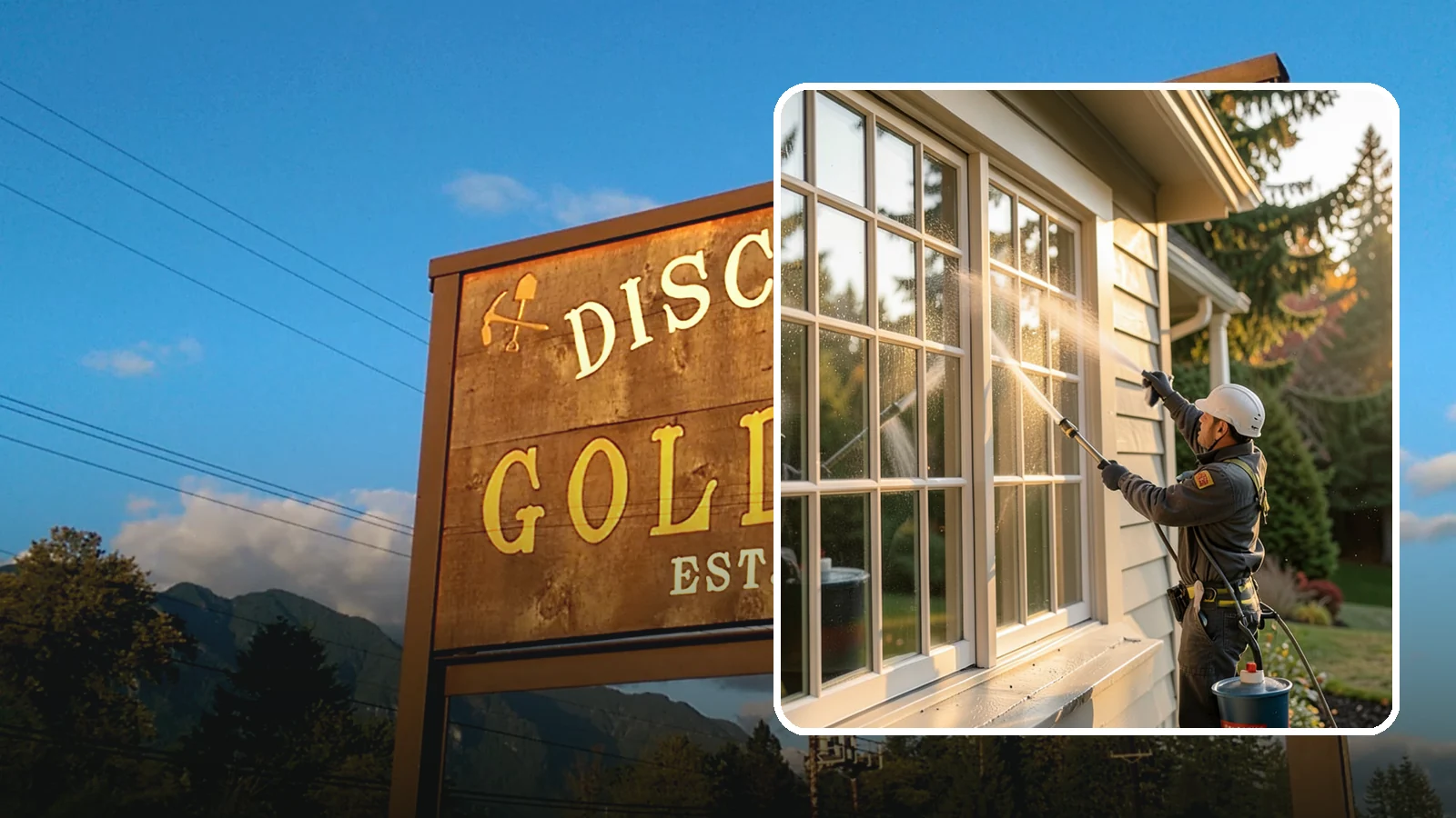 French Window Cleaning in Gold Bar, Snohomish County, WA - Detailed cleaning of multi-pane French windows, clearing every divided light and the muntins between them.