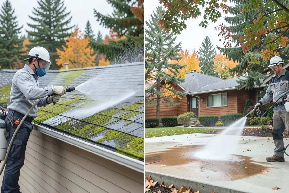 French Window Cleaning in Hamilton, Skagit County, WA - Rinse loose grime from the divided panes