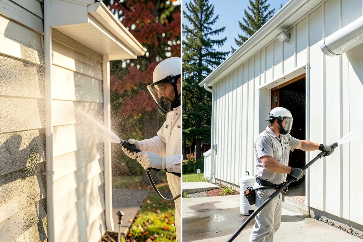French Window Cleaning in Hunts Point, King County, WA - Rinse loose grime from the divided panes