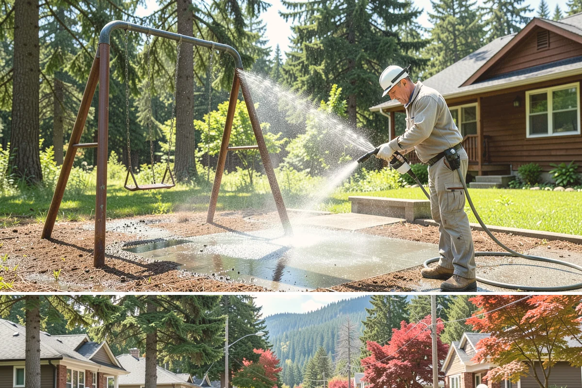 French Window Cleaning in Hunts Point, King County, WA - Spring is ideal to detail French windows after winter drives grime into every corner.