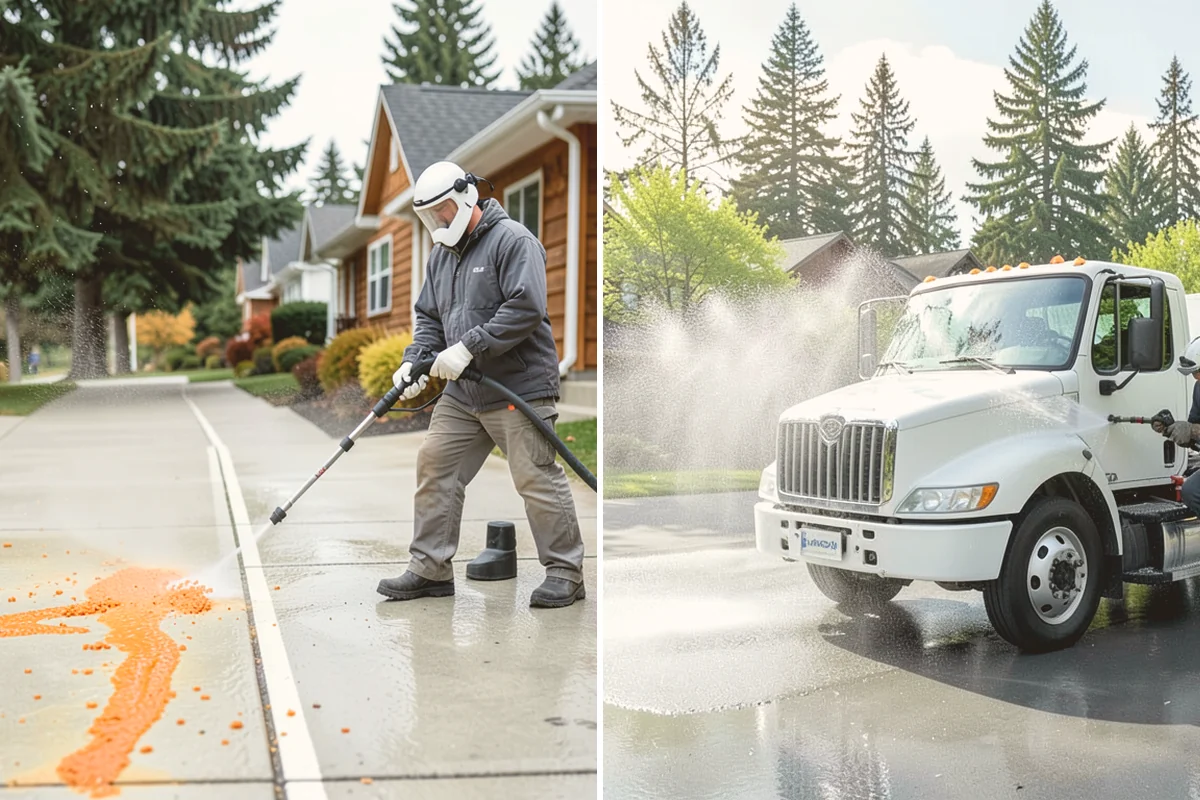 French Window Cleaning in Kirkland, King County, WA - Rinse loose grime from the divided panes