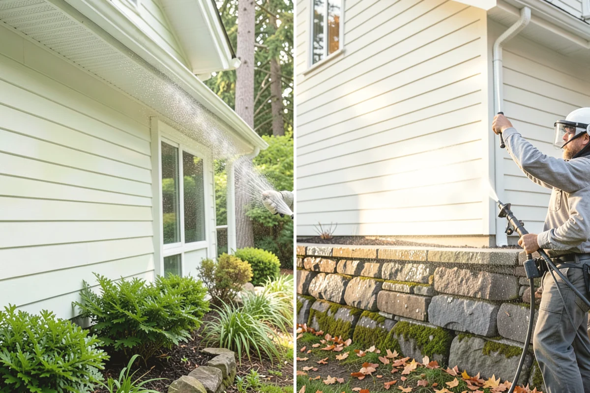 French Window Cleaning in La Conner, Skagit County, WA - Rinse loose grime from the divided panes