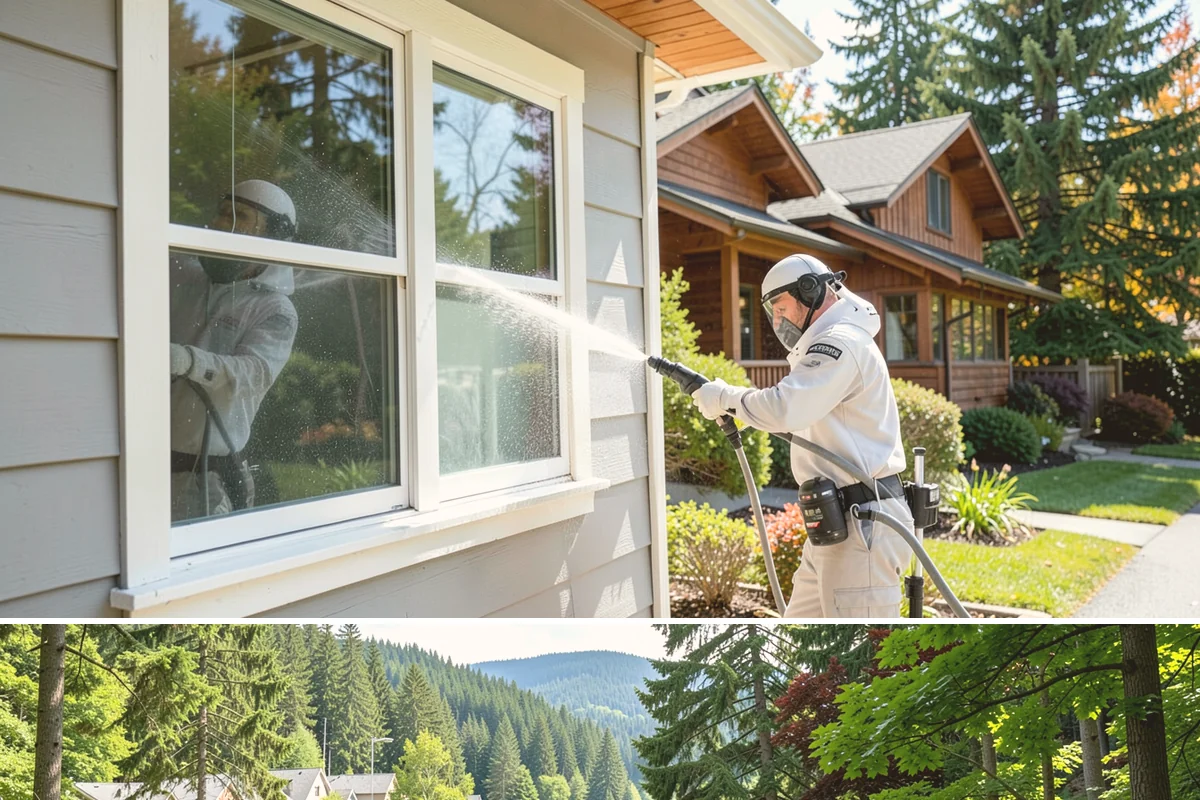 French Window Cleaning in Lake Forest Park, King County, WA - Spring is ideal to detail French windows after winter drives grime into every corner.
