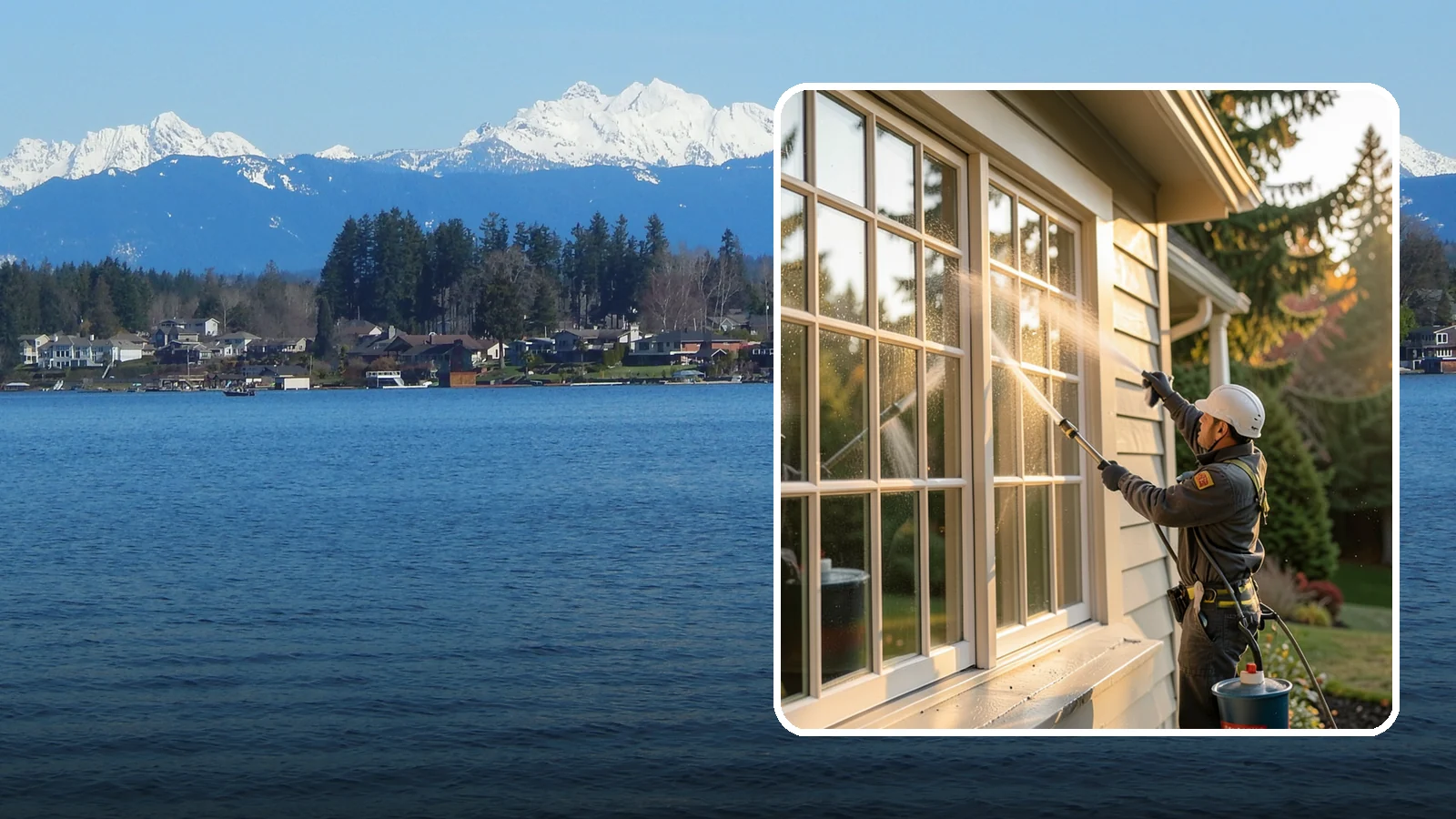 French Window Cleaning in Lake Stevens, Snohomish County, WA - Detailed cleaning of multi-pane French windows, clearing every divided light and the muntins between them.