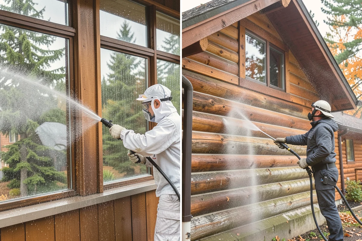 French Window Cleaning in Lynnwood, Snohomish County, WA - Rinse loose grime from the divided panes