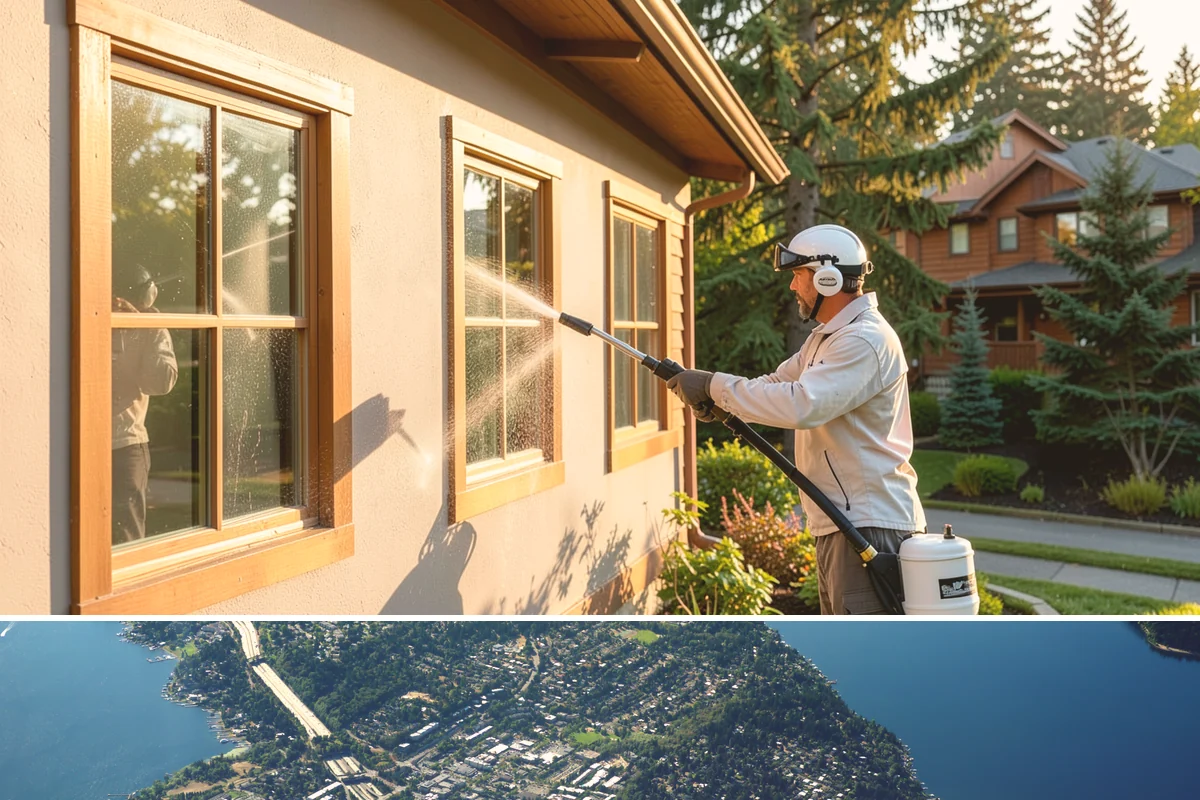 French Window Cleaning in Mercer Island, King County, WA - Spring is ideal to detail French windows after winter drives grime into every corner.