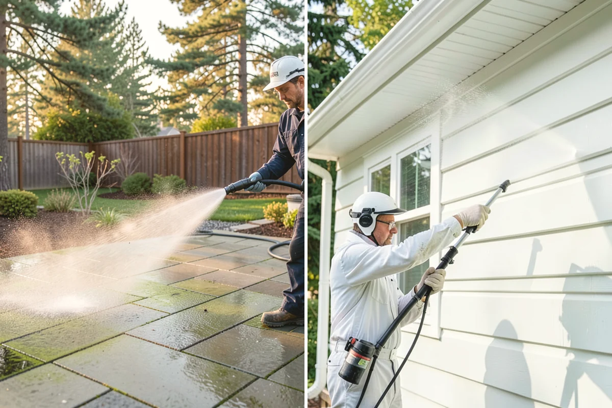 French Window Cleaning in Mill Creek, Snohomish County, WA - Rinse loose grime from the divided panes