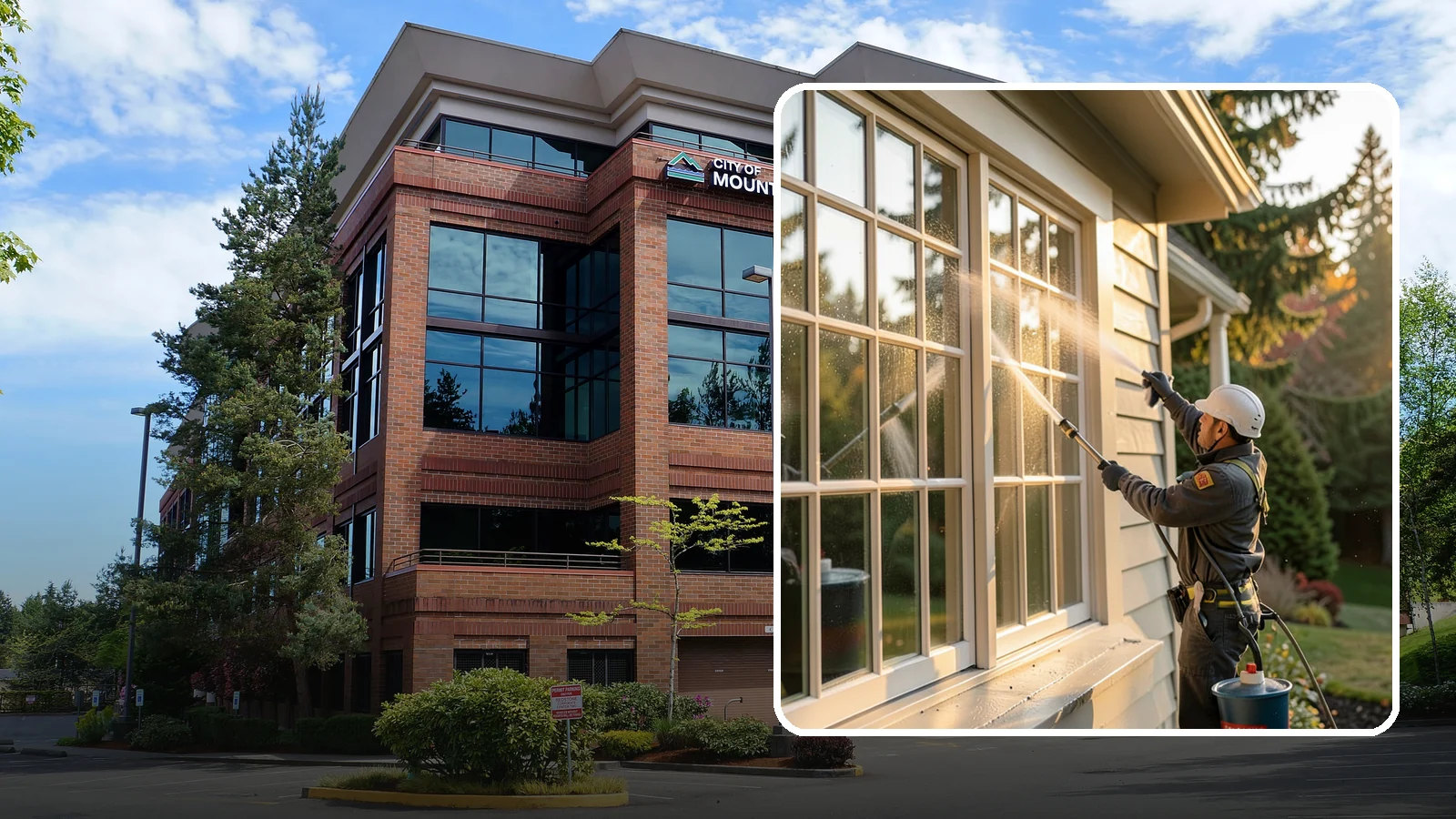 French Window Cleaning in Mountlake Terrace, Snohomish County, WA - Detailed cleaning of multi-pane French windows, clearing every divided light and the muntins between them.
