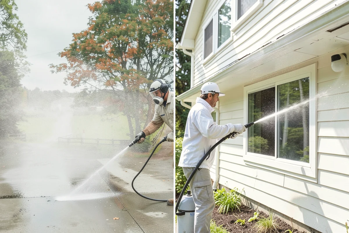 French Window Cleaning in Mukilteo, Snohomish County, WA - Rinse loose grime from the divided panes