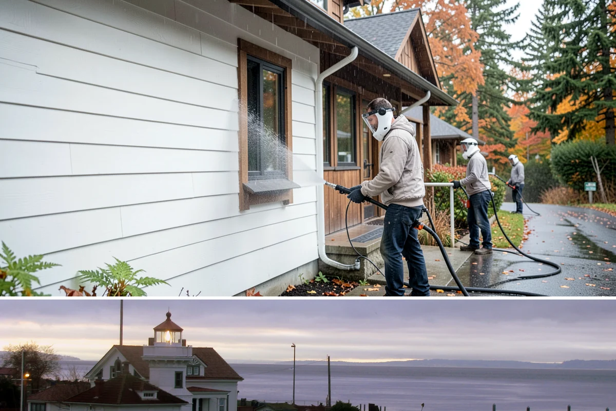 French Window Cleaning in Mukilteo, Snohomish County, WA - Spring is ideal to detail French windows after winter drives grime into every corner.