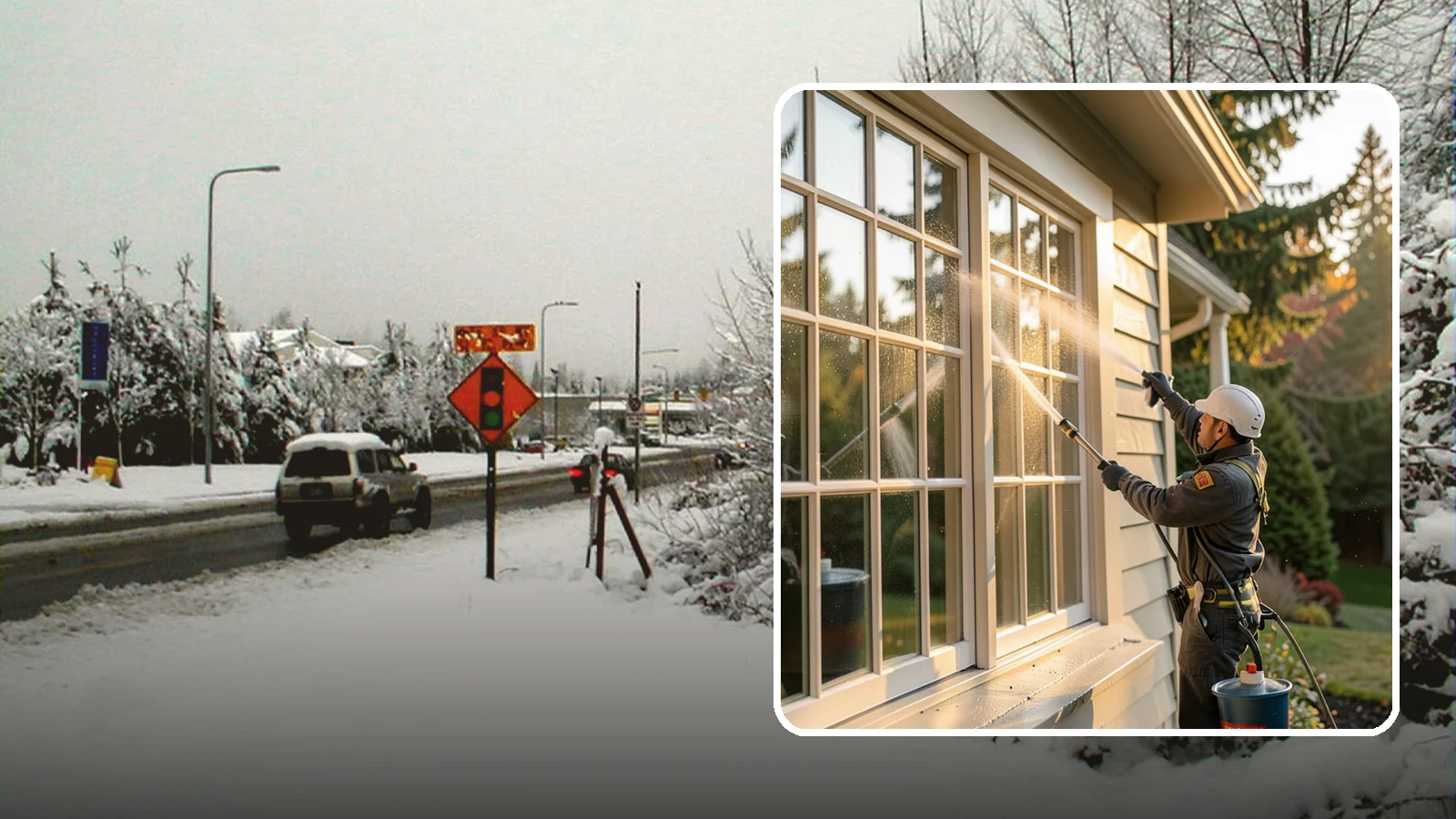 French Window Cleaning in Newcastle, King County, WA - Detailed cleaning of multi-pane French windows, clearing every divided light and the muntins between them.