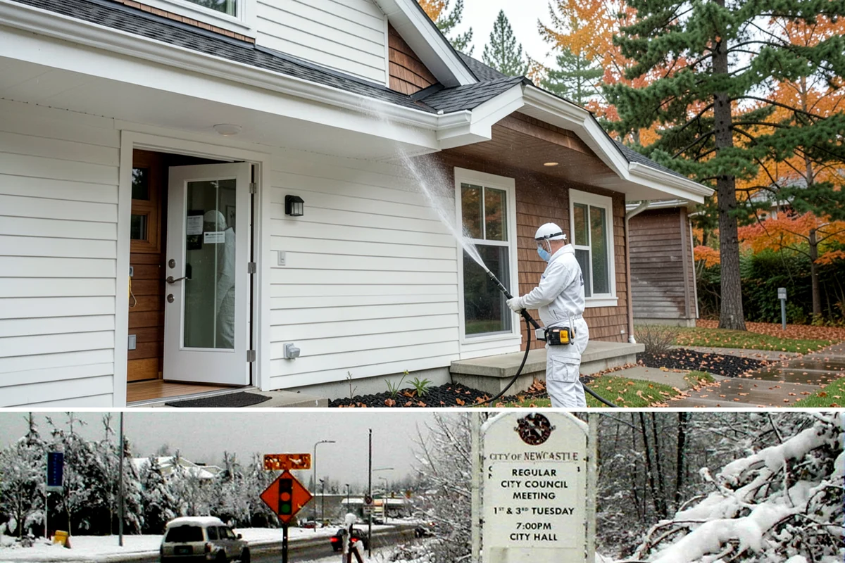 French Window Cleaning in Newcastle, King County, WA - Spring is ideal to detail French windows after winter drives grime into every corner.
