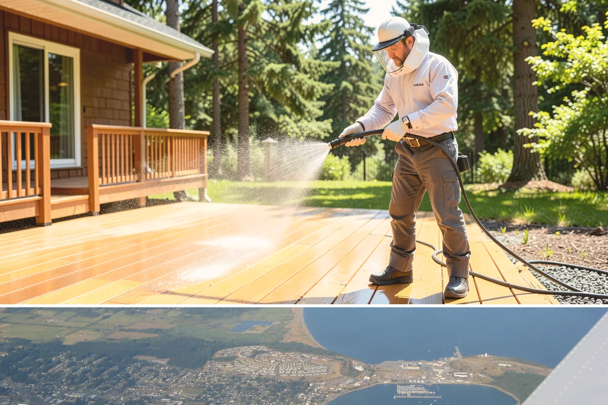 French Window Cleaning in Oak Harbor, Island County, WA - Spring is ideal to detail French windows after winter drives grime into every corner.