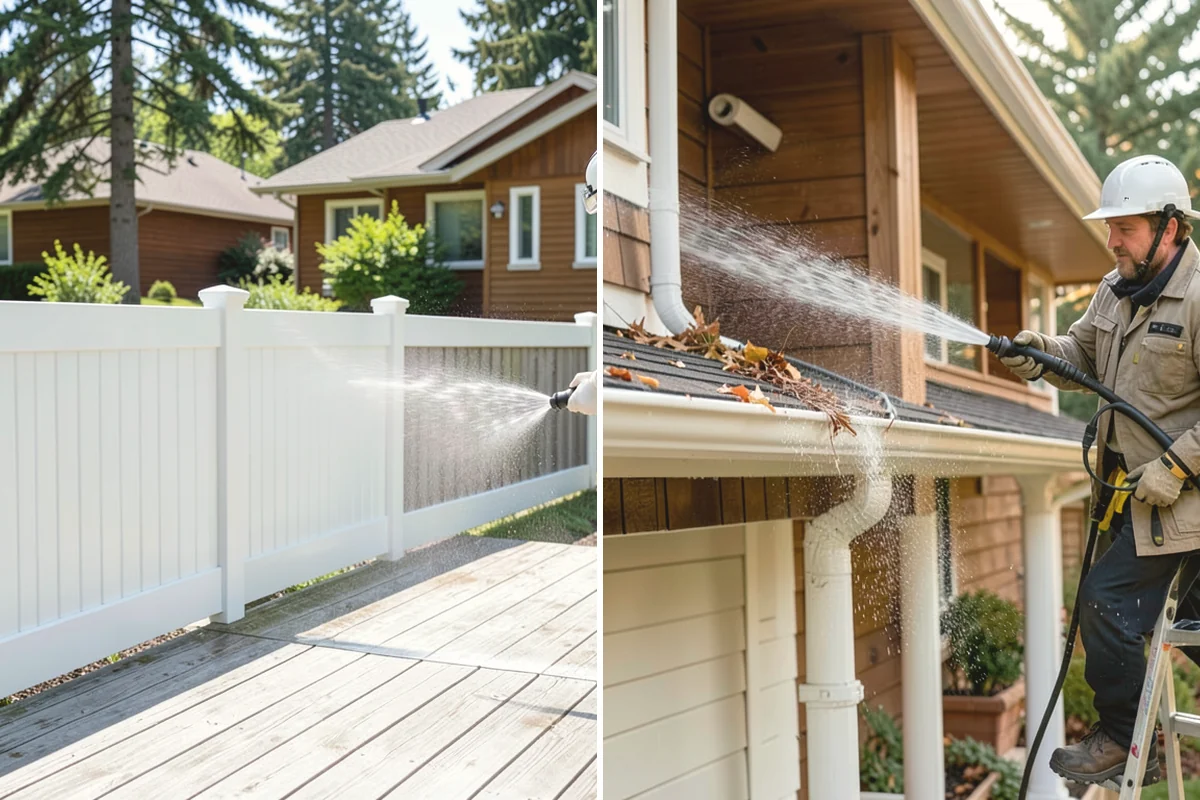 French Window Cleaning in Ruston, Pierce County, WA - Rinse loose grime from the divided panes