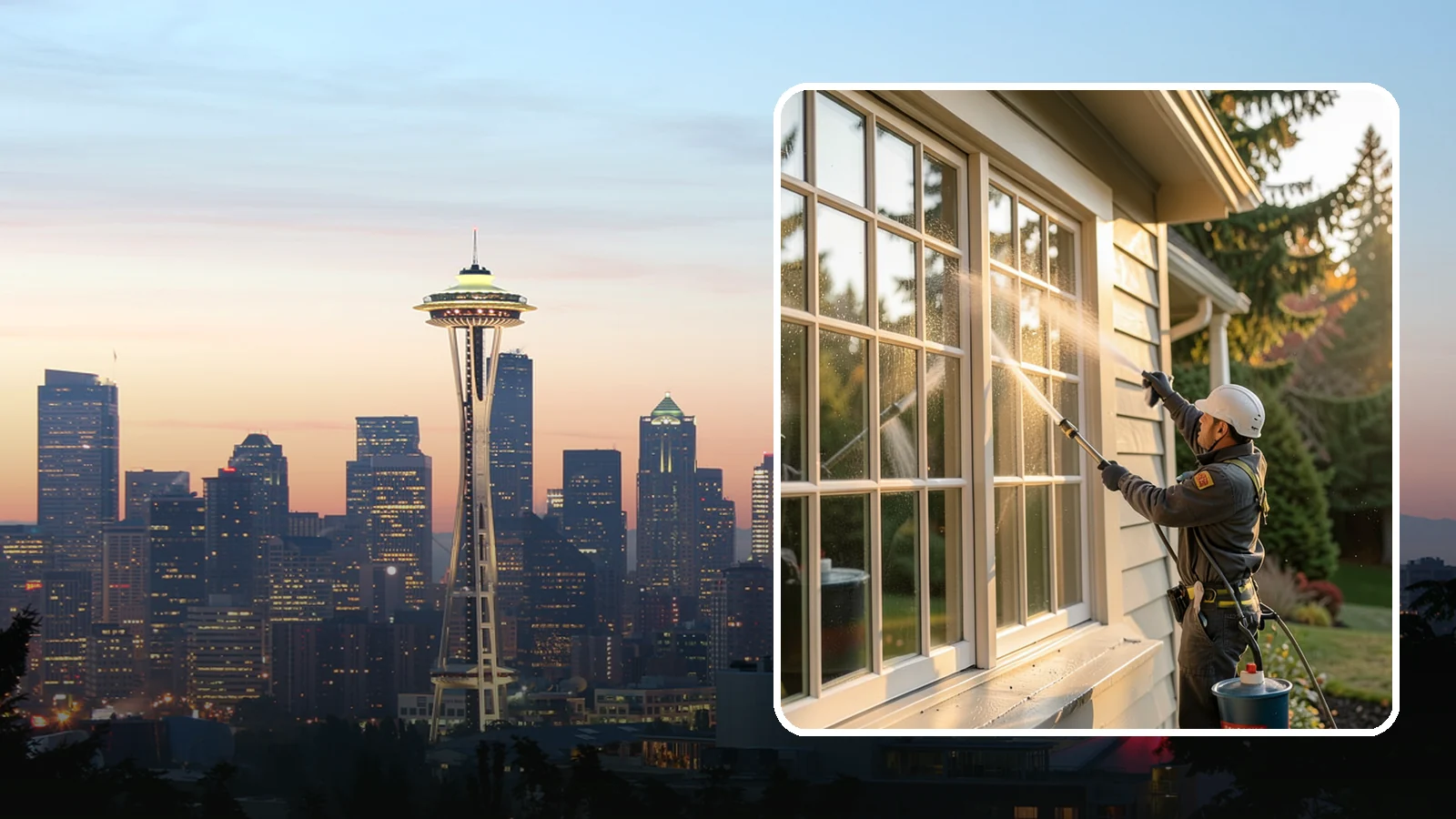 French Window Cleaning in Seattle, King County, WA - Detailed cleaning of multi-pane French windows, clearing every divided light and the muntins between them.