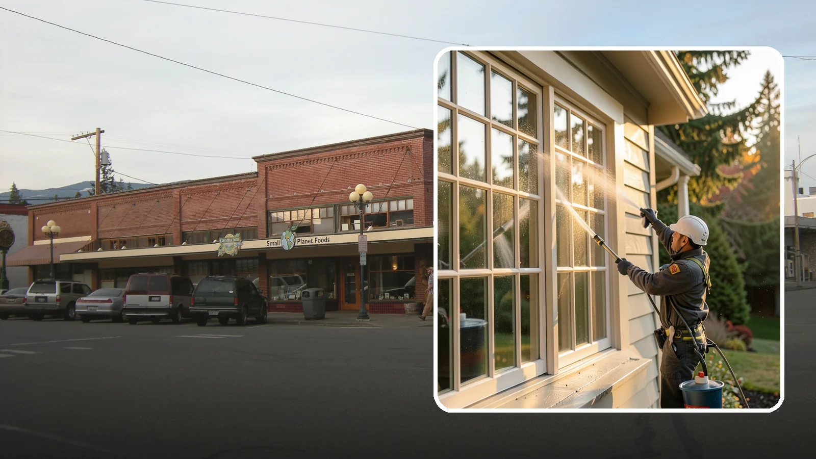 French Window Cleaning in Sedro-Woolley, Skagit County, WA - Detailed cleaning of multi-pane French windows, clearing every divided light and the muntins between them.
