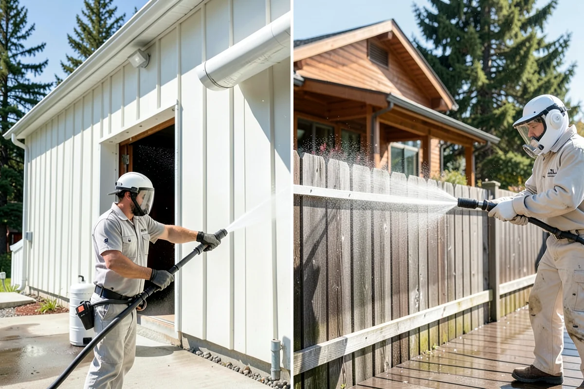 French Window Cleaning in Sedro-Woolley, Skagit County, WA - Rinse loose grime from the divided panes