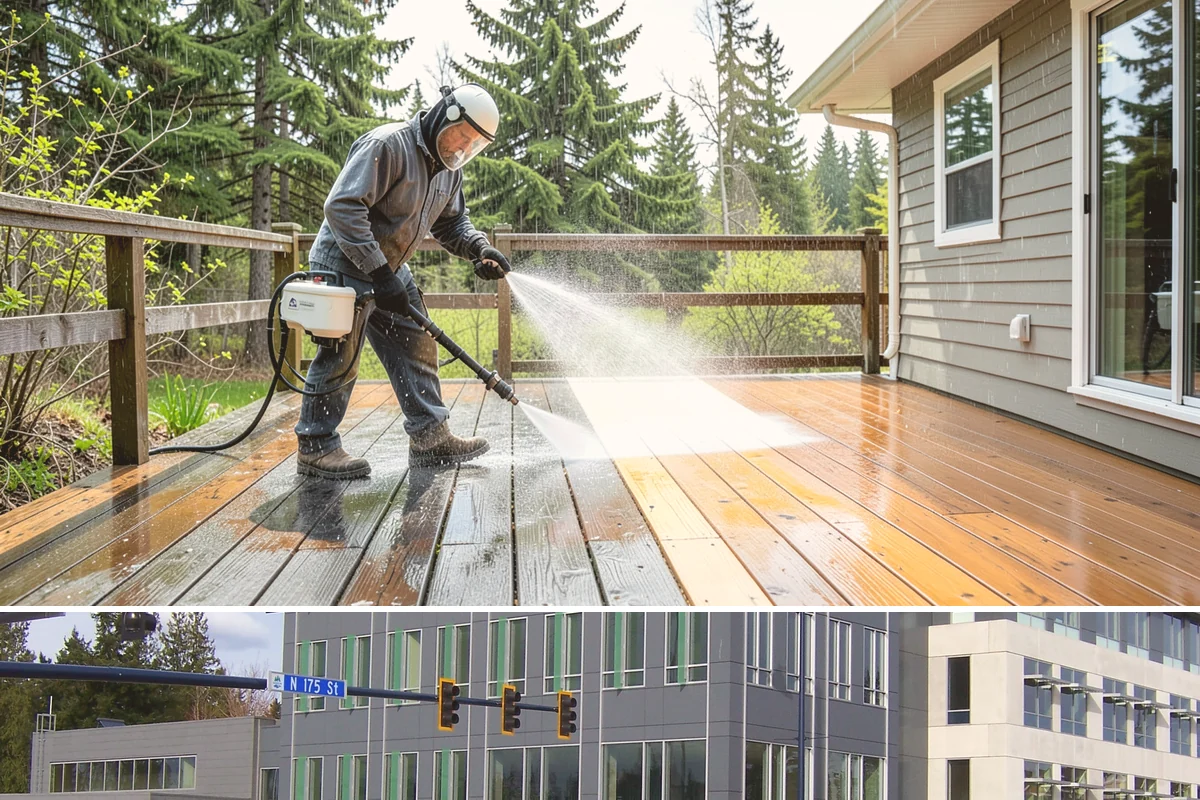 French Window Cleaning in Shoreline, King County, WA - Spring is ideal to detail French windows after winter drives grime into every corner.