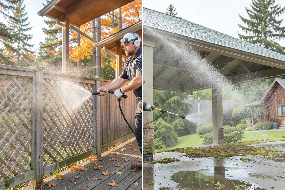 French Window Cleaning in Skykomish, King County, WA - Rinse loose grime from the divided panes