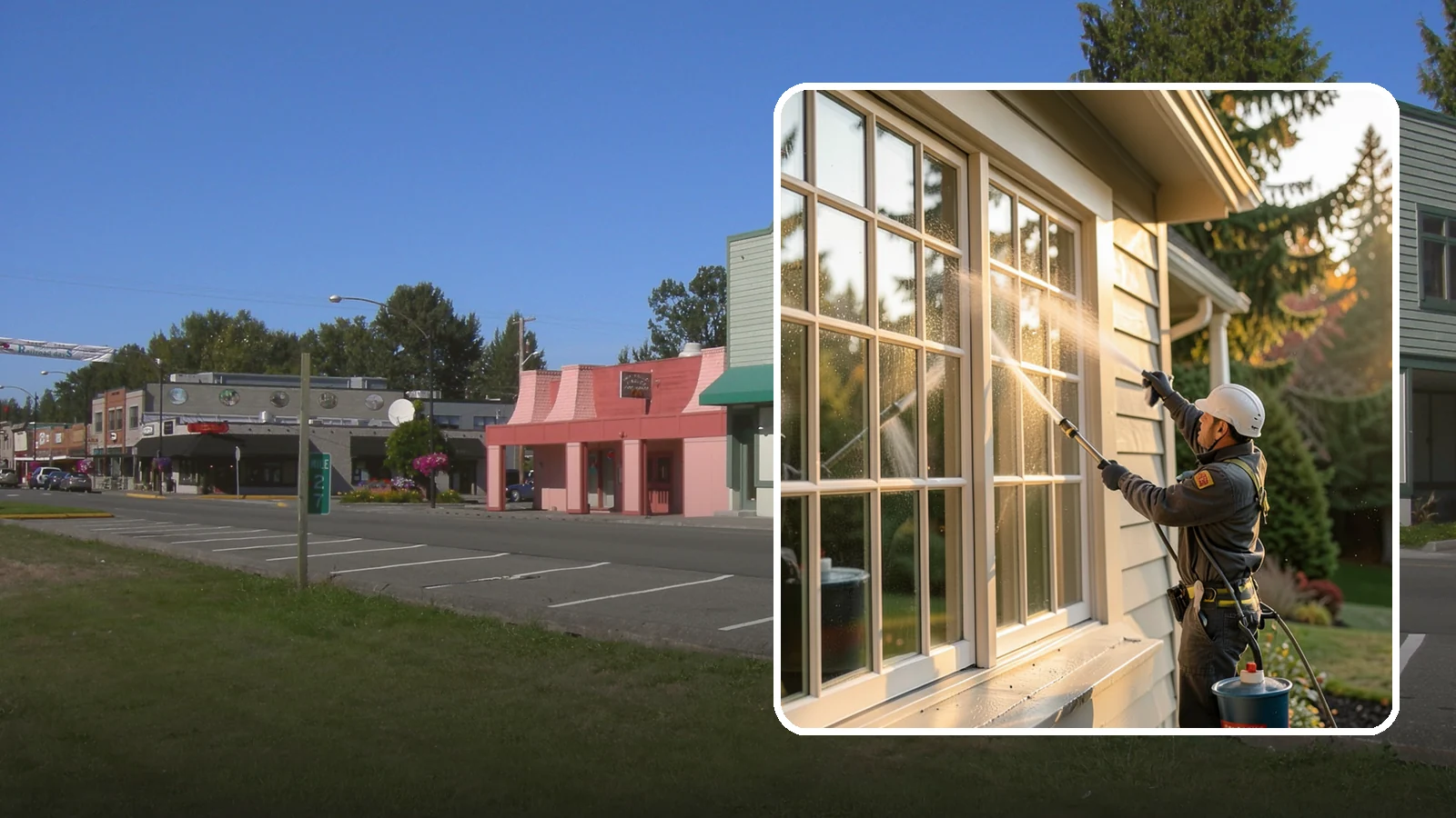 French Window Cleaning in Snoqualmie, King County, WA - Detailed cleaning of multi-pane French windows, clearing every divided light and the muntins between them.