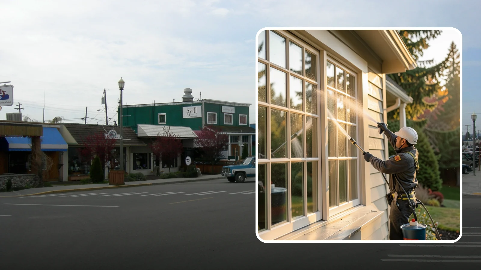 French Window Cleaning in Stanwood, Snohomish County, WA - Detailed cleaning of multi-pane French windows, clearing every divided light and the muntins between them.