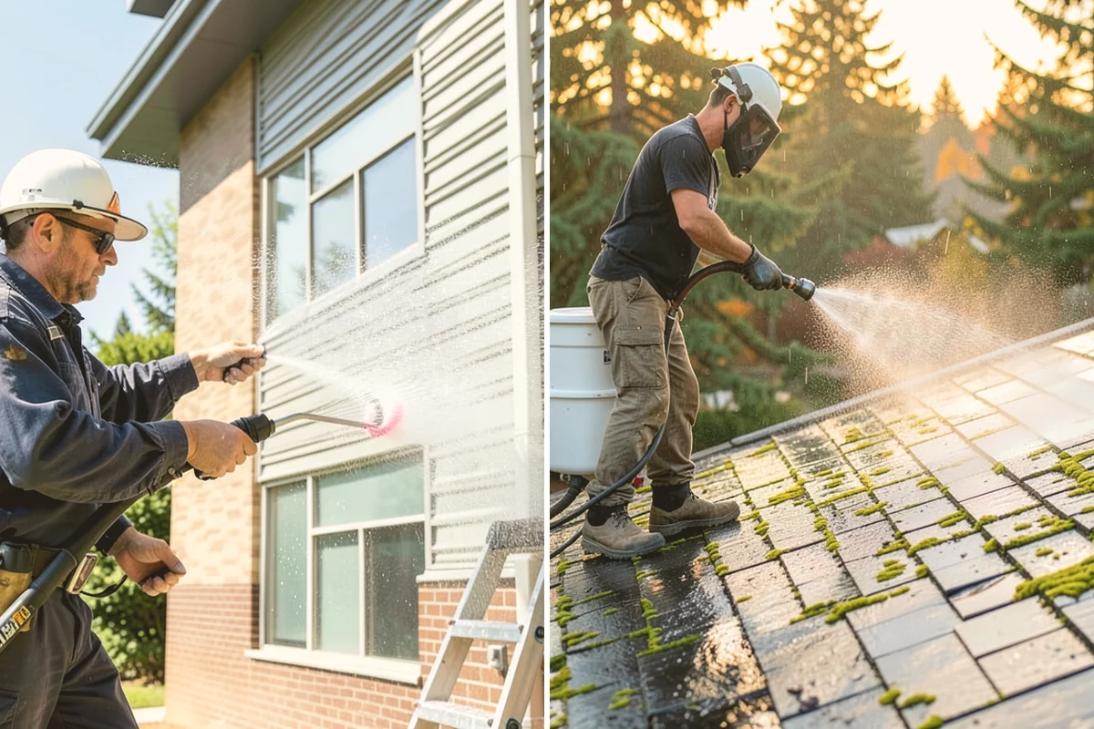 French Window Cleaning in Stanwood, Snohomish County, WA - Rinse loose grime from the divided panes
