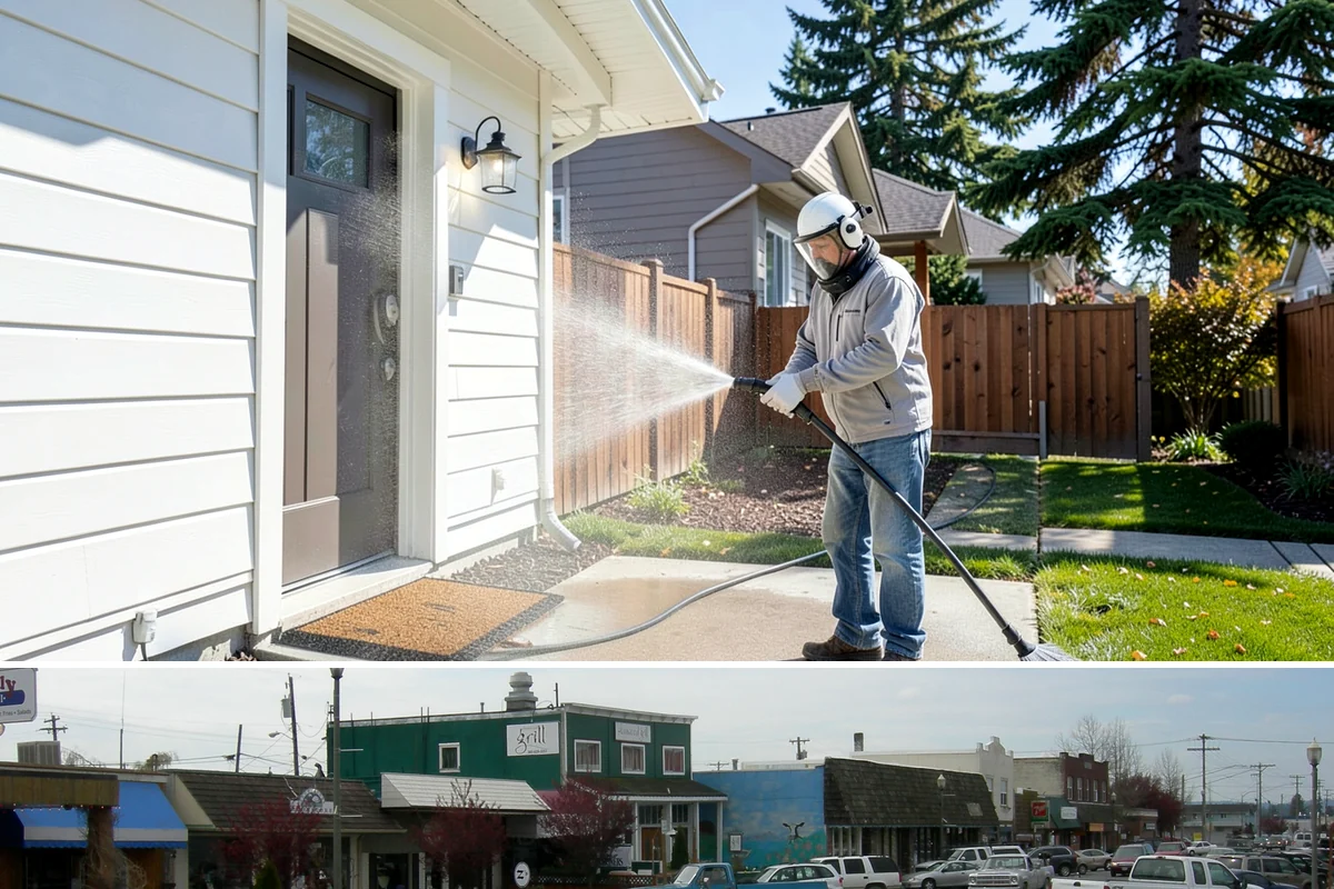 French Window Cleaning in Stanwood, Snohomish County, WA - Spring is ideal to detail French windows after winter drives grime into every corner.