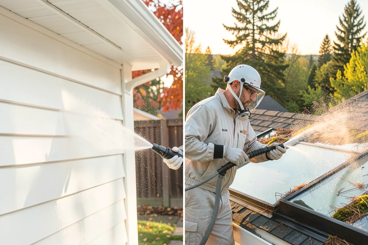 French Window Cleaning in University Place, Pierce County, WA - Rinse loose grime from the divided panes