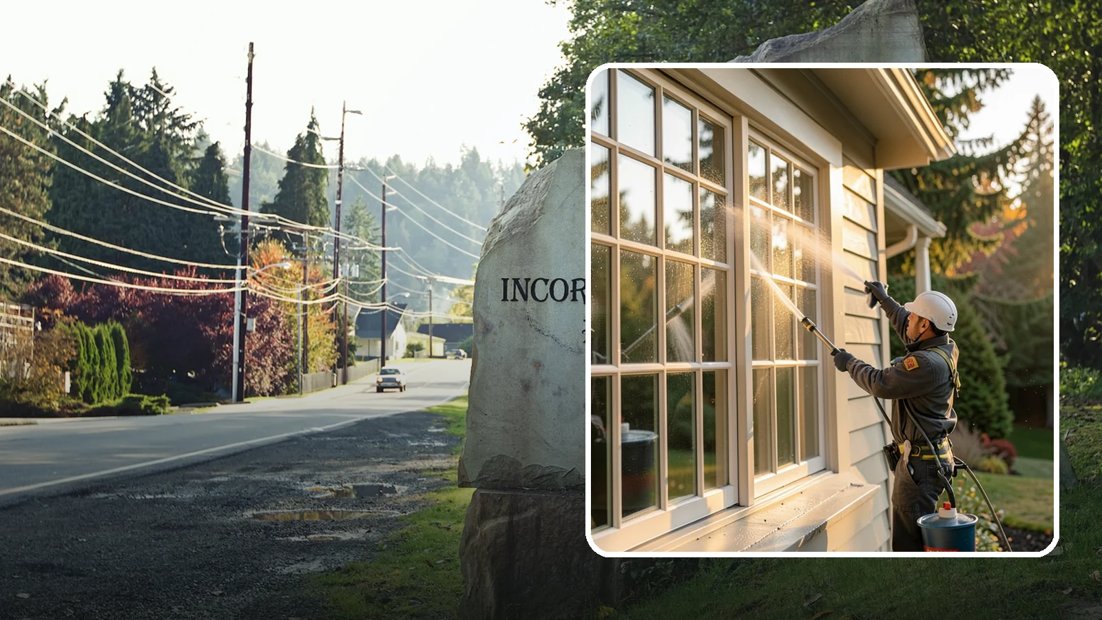French Window Cleaning in Wilkeson, Pierce County, WA - Detailed cleaning of multi-pane French windows, clearing every divided light and the muntins between them.