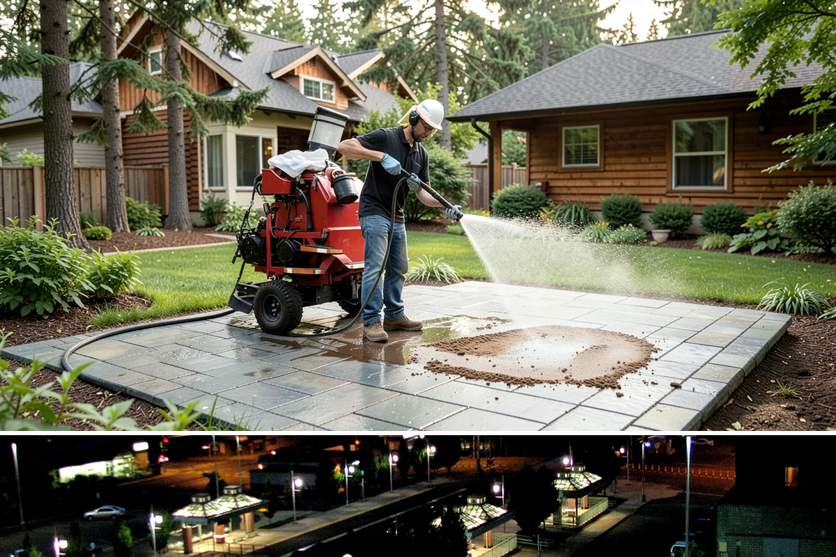 Front Walkway Washing in Auburn, King County, WA - Front walkways look best cleaned in early summer and again in fall after needle drop.