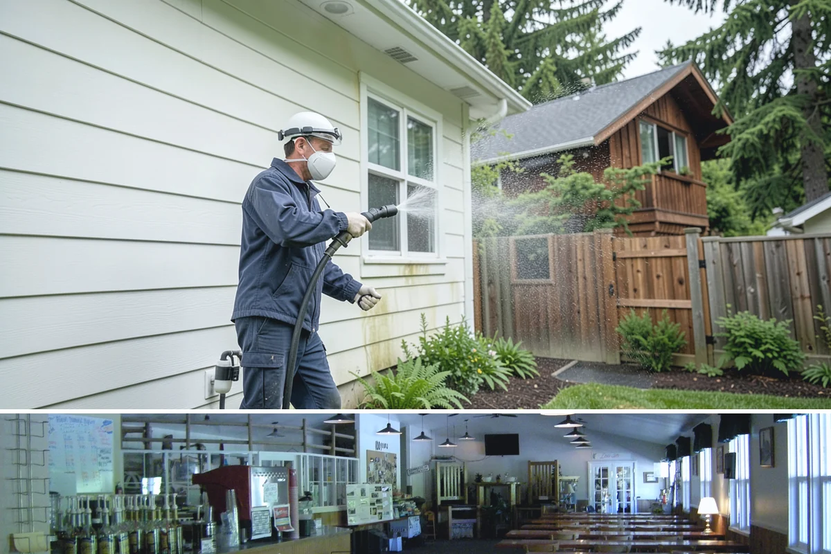 Front Walkway Washing in Black Diamond, King County, WA - Front walkways look best cleaned in early summer and again in fall after needle drop.