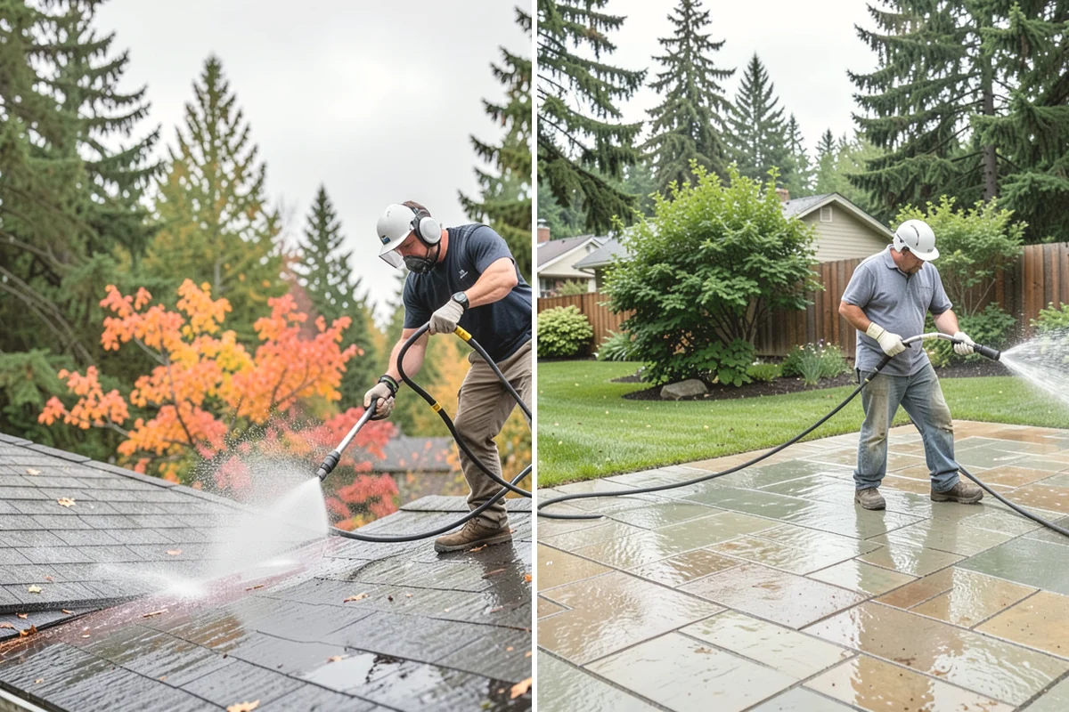 Front Walkway Washing in Burien, King County, WA - Clear needles and leaf litter from the full run