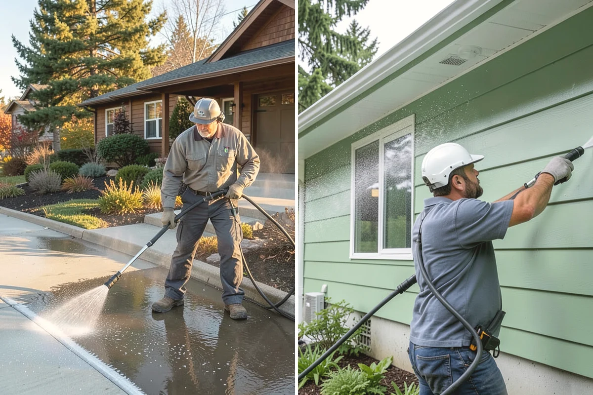 Front Walkway Washing in Carnation, King County, WA - Clear needles and leaf litter from the full run