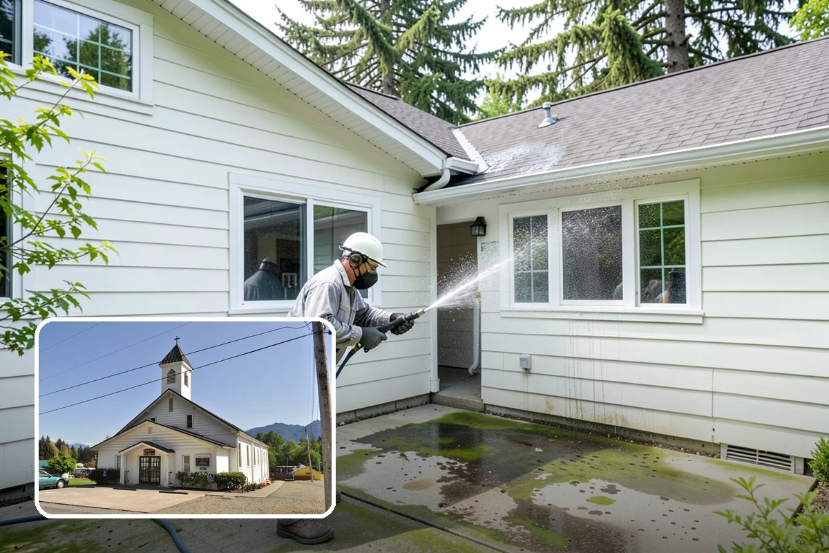 Front Walkway Washing in Concrete, Skagit County, WA - Boosts curb appeal along the primary approach