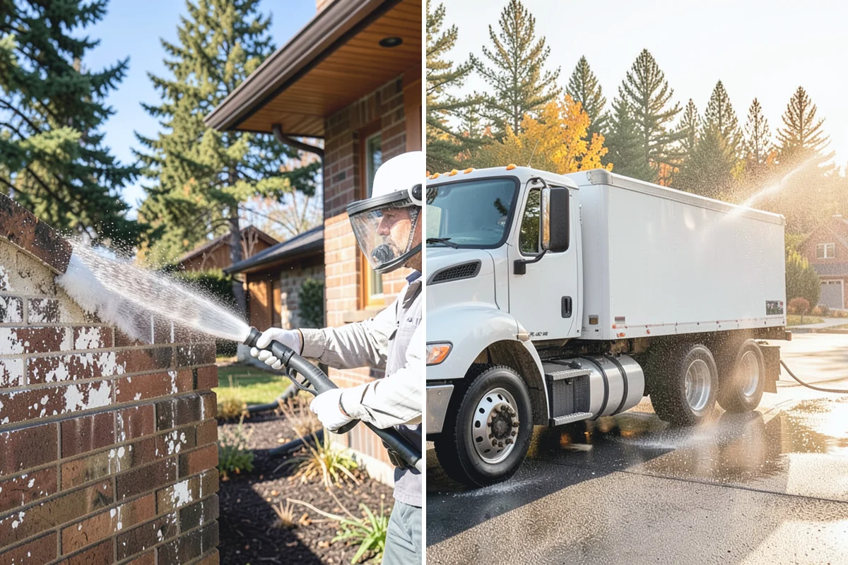 Front Walkway Washing in Darrington, Snohomish County, WA - Clear needles and leaf litter from the full run
