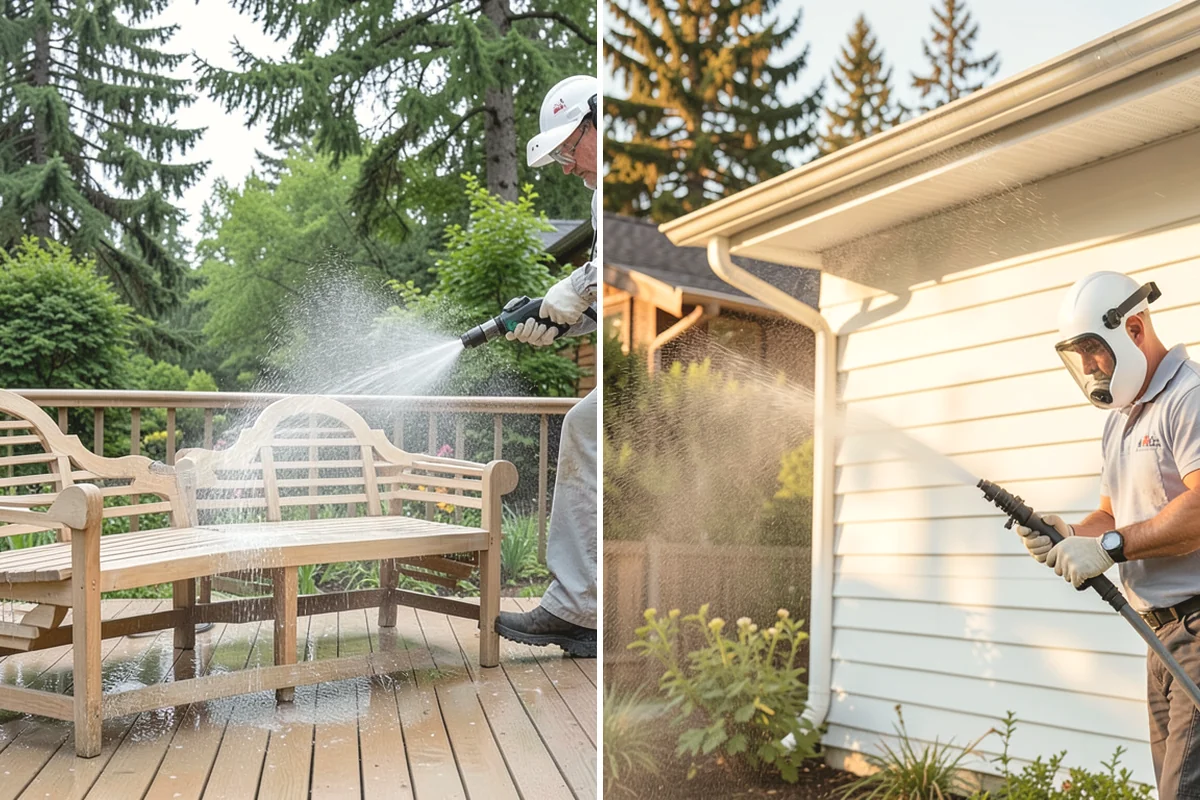 Front Walkway Washing in Duvall, King County, WA - Clear needles and leaf litter from the full run