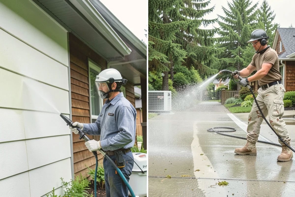 Front Walkway Washing in Edmonds, Snohomish County, WA - Clear needles and leaf litter from the full run
