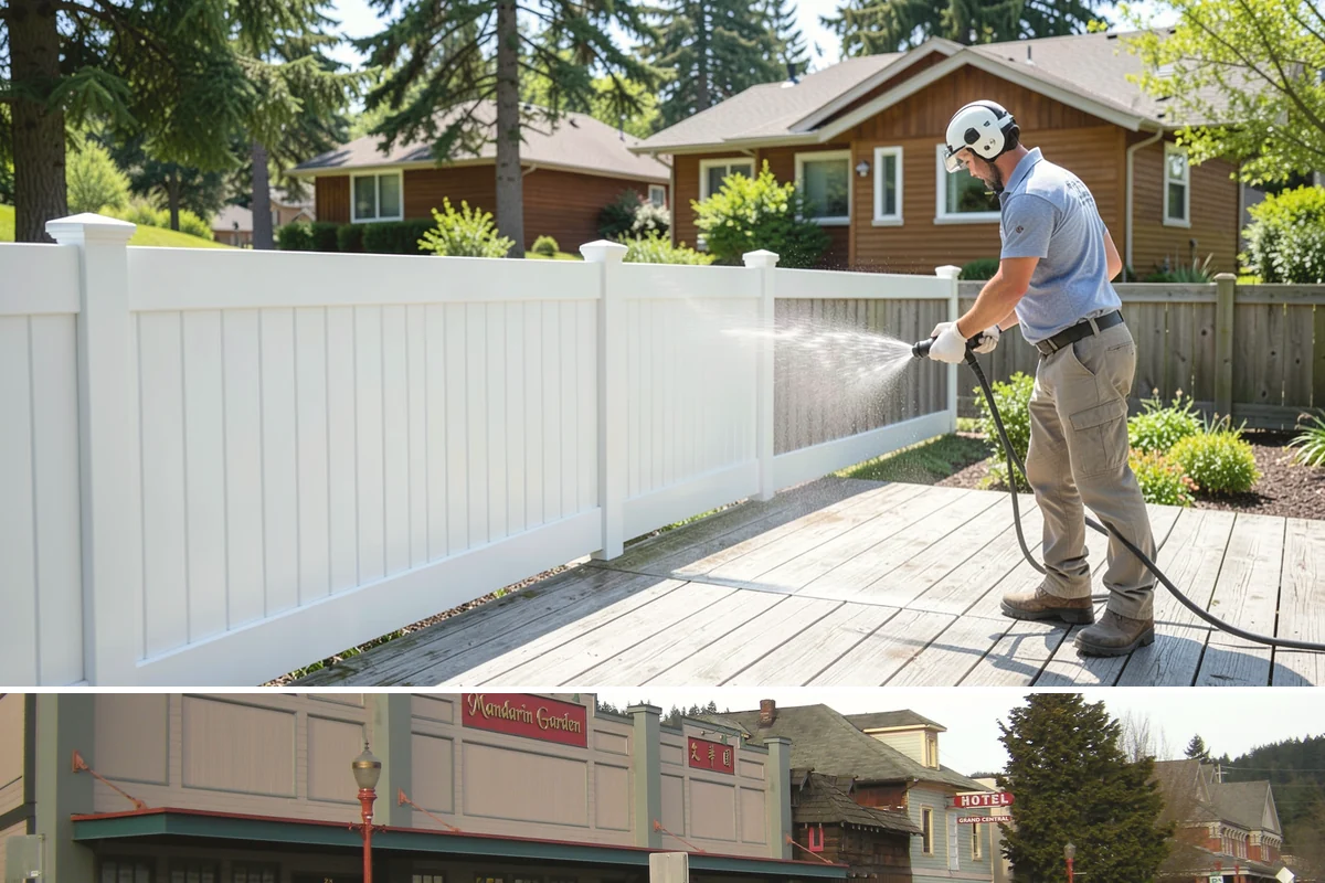 Front Walkway Washing in Issaquah, King County, WA - Front walkways look best cleaned in early summer and again in fall after needle drop.