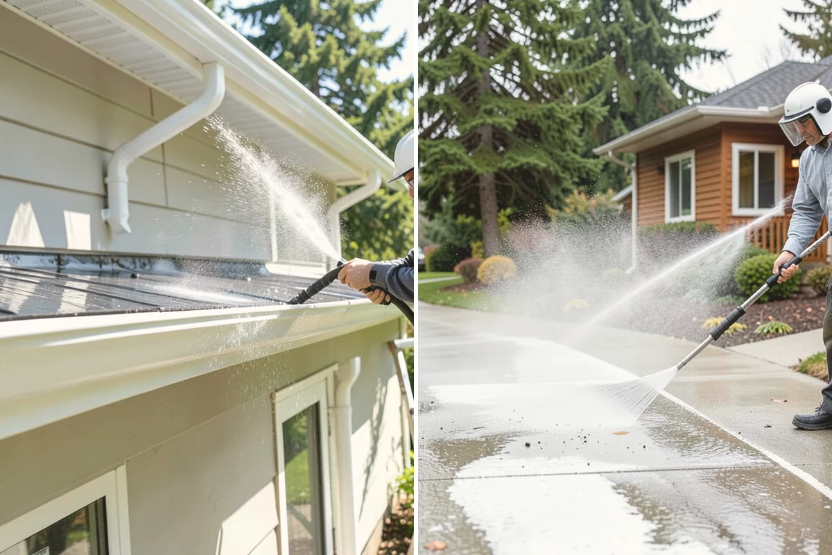 Front Walkway Washing in Kirkland, King County, WA - Clear needles and leaf litter from the full run