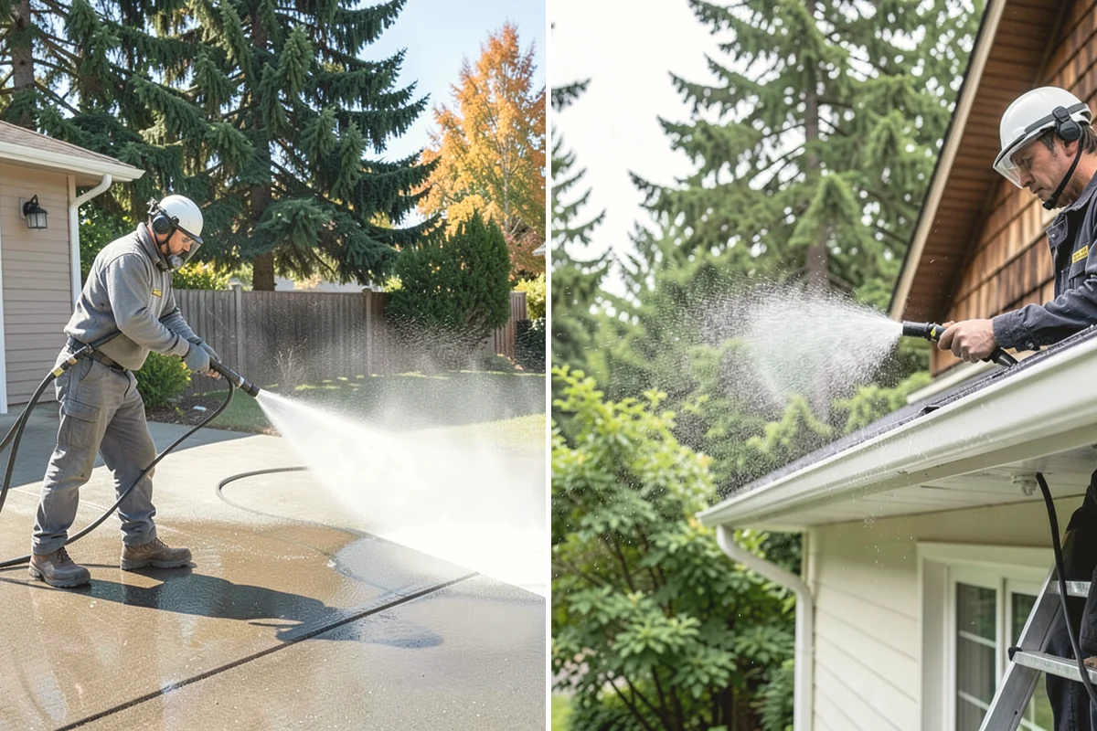 Front Walkway Washing in Lake Stevens, Snohomish County, WA - Clear needles and leaf litter from the full run