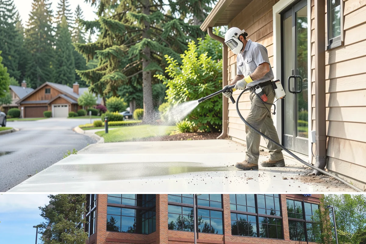 Front Walkway Washing in Mountlake Terrace, Snohomish County, WA - Front walkways look best cleaned in early summer and again in fall after needle drop.