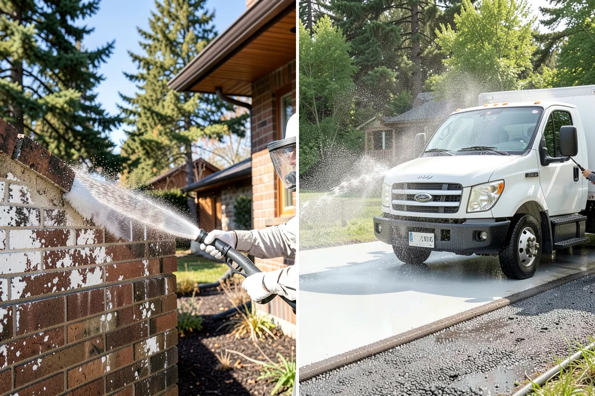 Front Walkway Washing in Pacific, King County, WA - Clear needles and leaf litter from the full run